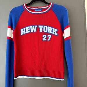 Retro Knitted NEW YORK Embroidered Patches Sweater